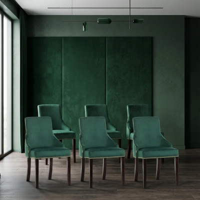 6x Dizaina polsterēti krēsli Moderns sešu komplekts ar atbalstu Living Room Club Set - 6 reizes.