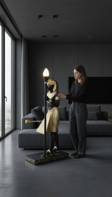 Stāvlampa Skulptūra Figūra Lukturis Ēģipte Statuja Figūras Skulptūras 2876