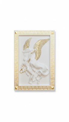 Pegasa sienas reljefs antīkajā stilā reljefa sienas glezna antīkā rokdarba attēls zirgs
