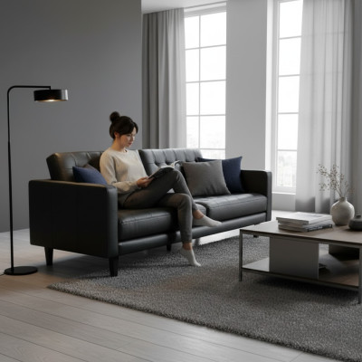 Dizaina Moderne Chesterfield komplekts dīvāns sofa polster mākslīgā āda garnitūras 3+2 jauns
