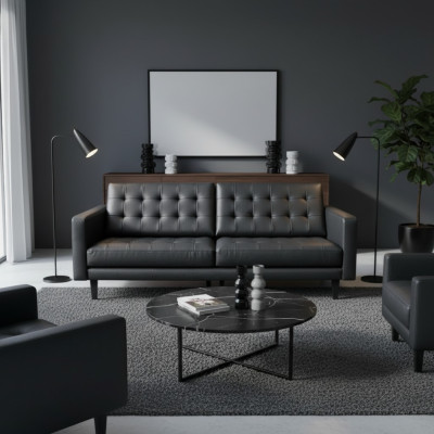Dizaina Moderne Chesterfield komplekts dīvāns sofa polster mākslīgā āda garnitūras 3+2 jauns