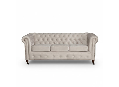 Dizaina klasiskais Chesterfield mēbelu komplekts ar 3 vietām ādas mīkstajām dīvānam. Uzstādīšanas annonces (sofa, gultas eļļa, galds) - jauns.