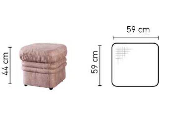 Lounge Hocker XXL Kluba pēdu atpūtas pufa ar auduma tekstila dizainu