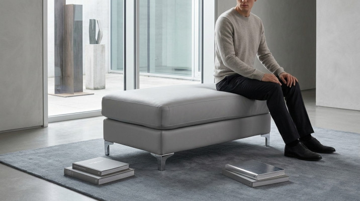 XXL Kluba kājas atpūtas krēsls Lounge krēsls Ottomane Pufa ´Tekstila ottomāna dizainers