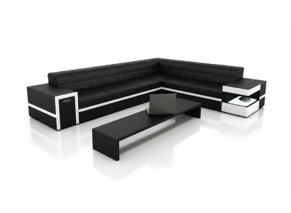 Ādas dīvāns dīvāns dīvāns sofa mēbeles polster Sitz stūra dīvāns dzīvojamā istaba liels XXL