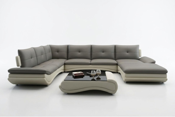 Ādas dīvāns XXL U formas dzīvojamā istaba Dīvāns Sofa Big Leather Sofa Sofas
