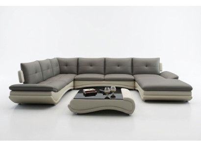Ādas dīvāns XXL U formas dzīvojamā istaba Dīvāns Sofa Big Leather Sofa Sofas
