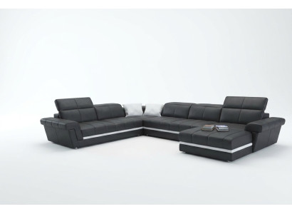 Ādas dīvāns Couch dzīvojamo platību U-forma dizains Modernas dīvāni Couchen