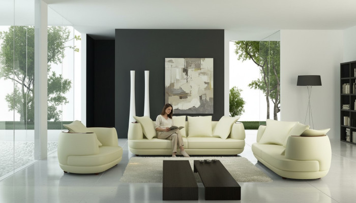 Luksusa dizaina dīvāngarnitūra Klasiskā ādas dīvāns Apgaismojums Sēžamvieta Sofa