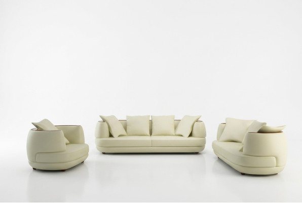 Luksusa dizaina dīvāngarnitūra Klasiskā ādas dīvāns Apgaismojums Sēžamvieta Sofa