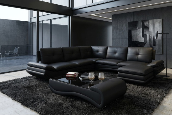 Sofa galds dizains Dzīvojamā istaba Stikls Āda Dīvāns Sofa Galds Kafija Palīgzinātājs