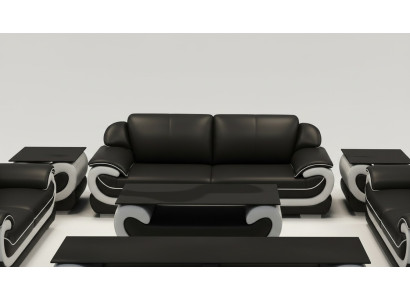 Ādas dīvāns Dīvāns dzīvojamās istabas zona 3 vietās Moderns dizains Dīvāns Sofa