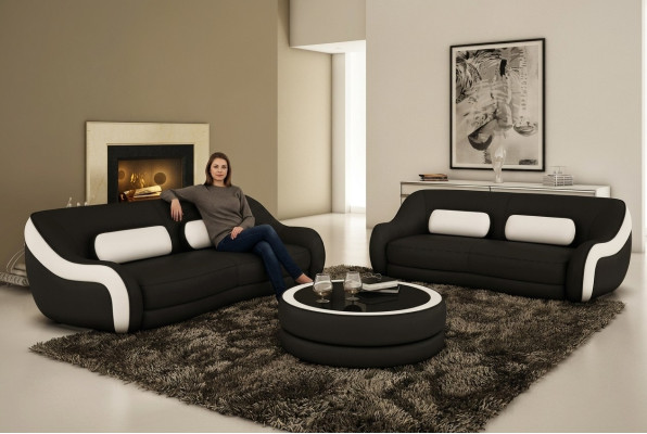 Sofas komplekts sēdeklis āda dizains XXL pārklājums dīvāns komplekts 3+2 sēdvietas
