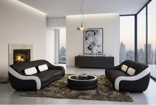Sofas komplekts sēdeklis āda dizains XXL pārklājums dīvāns komplekts 3+2 sēdvietas
