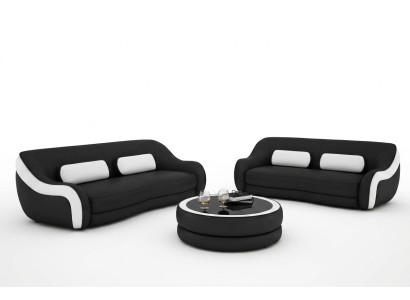 Sofas komplekts sēdeklis āda dizains XXL pārklājums dīvāns komplekts 3+2 sēdvietas