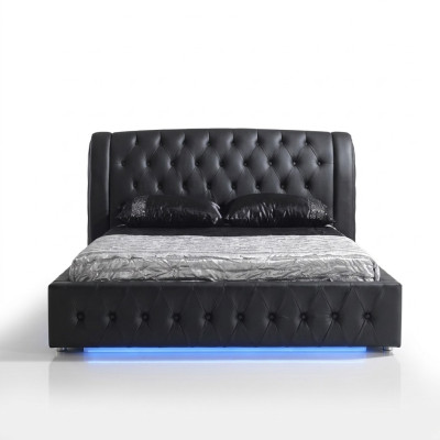Mūsdienīgs viesnīcas dizains Gulta XXL gultas Luišezelis Luxury Double Leather Chesterfield