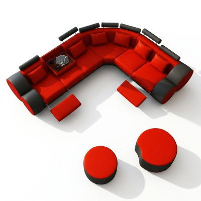 XXL Multifunkcionāls ādas dīvāns Dīvāns Big Sofa Polster Corner Sofa Dekors Moderns