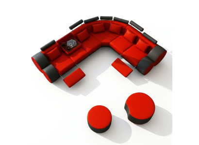XXL Multifunkcionāls ādas dīvāns Dīvāns Big Sofa Polster Corner Sofa Dekors Moderns
