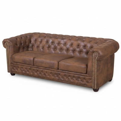 Chesterfield York Gobi 3 sēdvietu ādas dīvāns mīkstie dīvāni dīvāni jauni