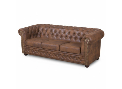 Chesterfield York Gobi 3 sēdvietu ādas dīvāns mīkstie dīvāni dīvāni jauni