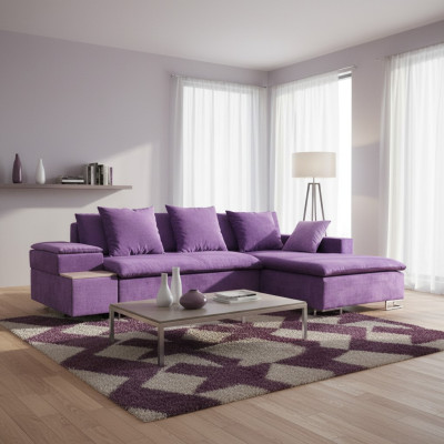 Dizaina stūra dīvāns Sofa L-formas ar gultas funkciju Dīvāns Ar mīkstumu sēdeklis Stūra dīvāni Tekstils Jauns