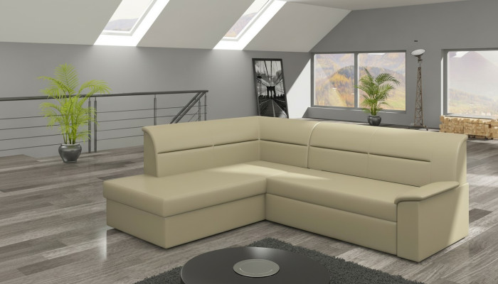 Dizain apgaļsofa Elano L-formas gultiņa funkcija Dīvāns āda tekstils Dīvāni