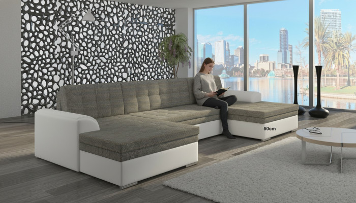 Mūsdienīgs dizains Stūraiņu sofa Vento gulta funkcija Dīvāns Āda Polster Tekstil Sofa