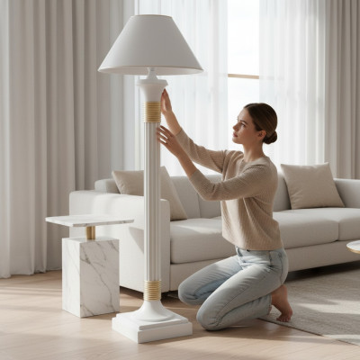 XXL Romiešu stila grīdas lampa Statīva lampa Stāvs Stāvvietas lampas lampa Jauna.