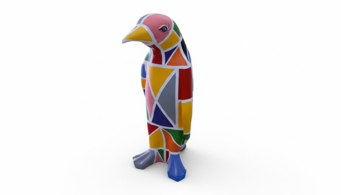 Dizaina luksusa figūra skulptūra roku darbs XXL 67cm Pinguīns dzīvnieki skulptūras figūras.