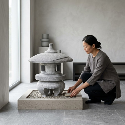 Japānas dārzs mājās dekoratīvā statuja dabas figūras figūra baltas statujas