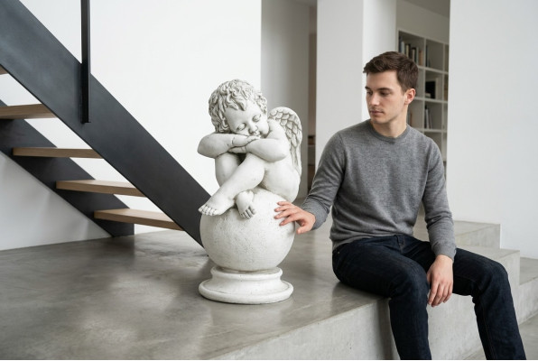 Eņģeļu Kugela Statuja Figūra Figūras Statuja Skulptūra Skulptūras Dārzs