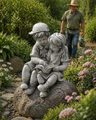 40 cm Dekoras skulptūra dizains figūra statuja dārza figūras pelēkas dabas statujas