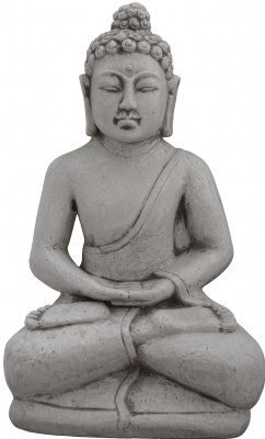 Buddas skulptūra akmeņu imitācijā. Dekoratīva liela skulptūra dārzam.
