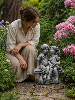 40 cm deko skulptūras dizains figūra statuja pelēkas krāsas dārza figūras dabas statujas