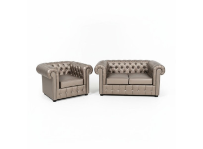 Dizainera Česterfīldas dīvānu komplekts Sofa Dīvāns 2+1 Polsterējums Sēdvietu komplekts Zelts