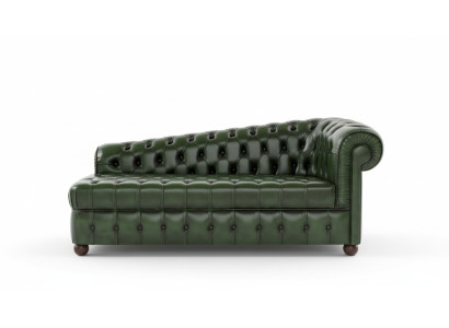 Chaiselongues Chesterfield Dīvāns Zaļš Dīvāns Guļamgulta Ottomane Recamier Ādas Časa