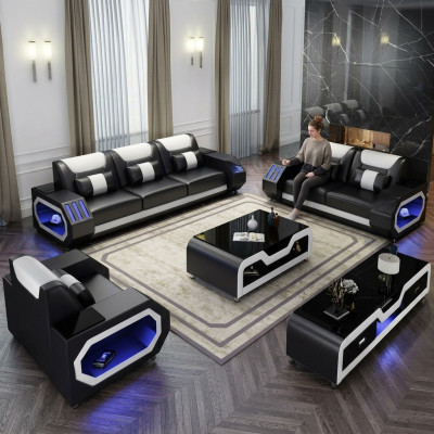 Sofas komplekts ādā, polster dīvāns 3+2+1 vietās komplekts G8046D dīvāni