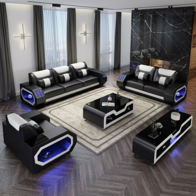 Sofas komplekts ādā, polster dīvāns 3+2+1 vietās komplekts G8046D dīvāni
