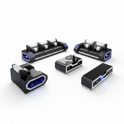 Sofas komplekts ādā, polster dīvāns 3+2+1 vietās komplekts G8046D dīvāni