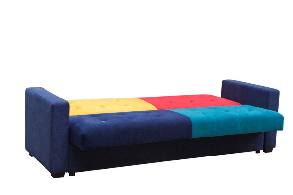 Guļamā sofa Audums Dīvāns Tekstils Apdare komplekts Gulta funkcija 3 sēdvietas Jauns