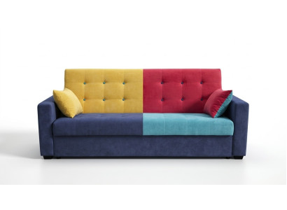 Guļamā sofa Audums Dīvāns Tekstils Apdare komplekts Gulta funkcija 3 sēdvietas Jauns