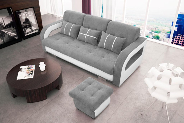 Dīvāns Sofa Polster Sofas Couchen gulta ar 3 sēdvietām + pufi jauns