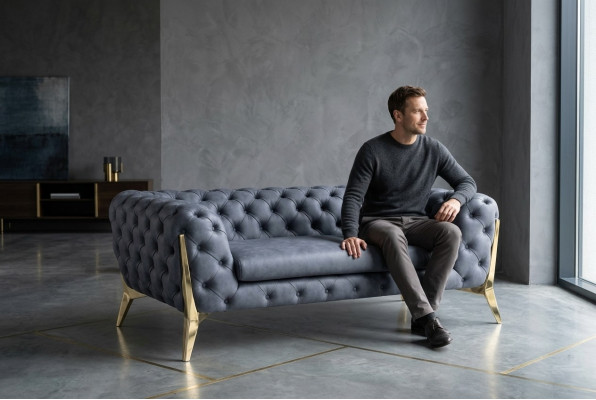 Sofa Chesterfield Couch Polster XXL Big Garnitur Tekstils 4+2 dizainera dīvāni