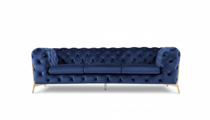 Dīvāns Chesterfield dīvāns Polster XXL komplekts Tekstils 3+3 dizaina dīvāni Zils