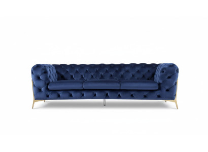Dīvāns Chesterfield dīvāns Polster XXL komplekts Tekstils 3+3 dizaina dīvāni Zils