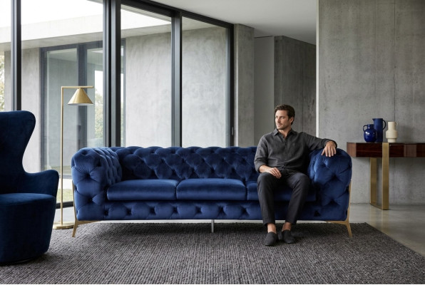 Dīvāns Dīvāns Polster XXL Lielā Garnitūra dizaina Dīvāns Chesterfield Tekstils 3+2+2