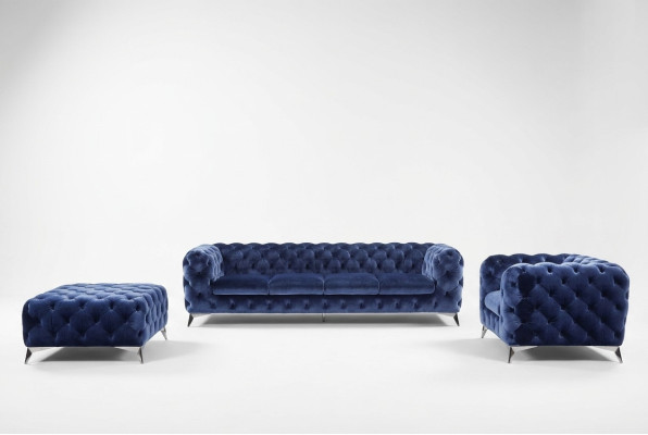 Dīvāns Chesterfield Dīvānsievietas XXL lielgabala audums 4+1+1 dizainers