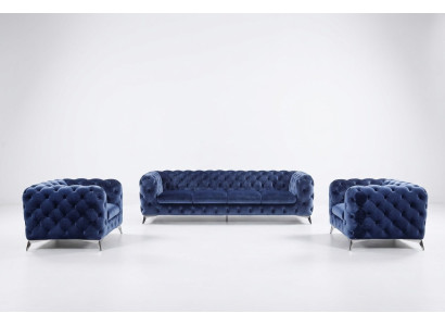 Dīvāns Chesterfield Dīvāns Polster XXL Lielais Garnitur Tekstils 2+1+1 dizainera dīvāni
