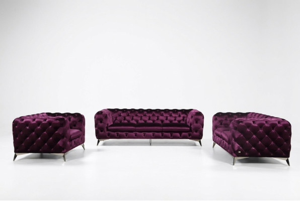 Dīvāns Chesterfield ar polsterējumu, XXL liels garnitūras komplekts no auduma 2+1+1 dizaineris