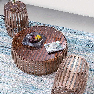 Dīvāns piegādātais galds Round Tables Round Sofa Metal Glass Designer.